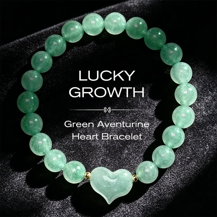 Buddha Stones Pulsera espiritual de corazón de amor con aventurina verde amatista natural, ojo de tigre y cuarzo fresa. - Aventurina verde (circunferencia de la muñeca: 14-16 cm) - image 18
