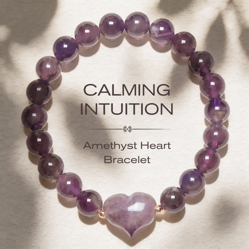 Buddha Stones Pulsera espiritual de corazón de amor con aventurina verde amatista natural, ojo de tigre y cuarzo fresa. - Amatista (circunferencia de la muñeca: 14-16 cm) - image 7