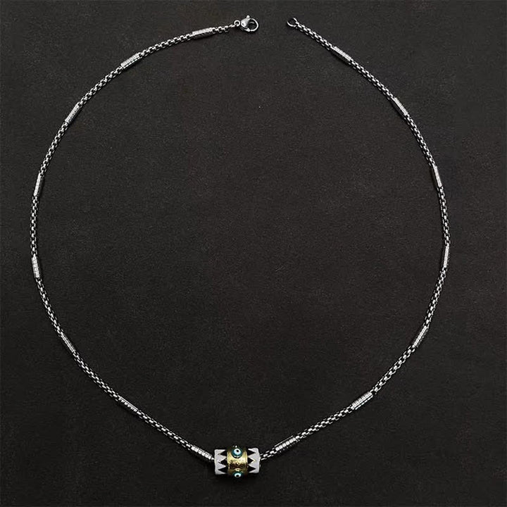 Buddha Stones Collar con colgante de protección contra el mal de ojo esmaltado en cobre - image 8