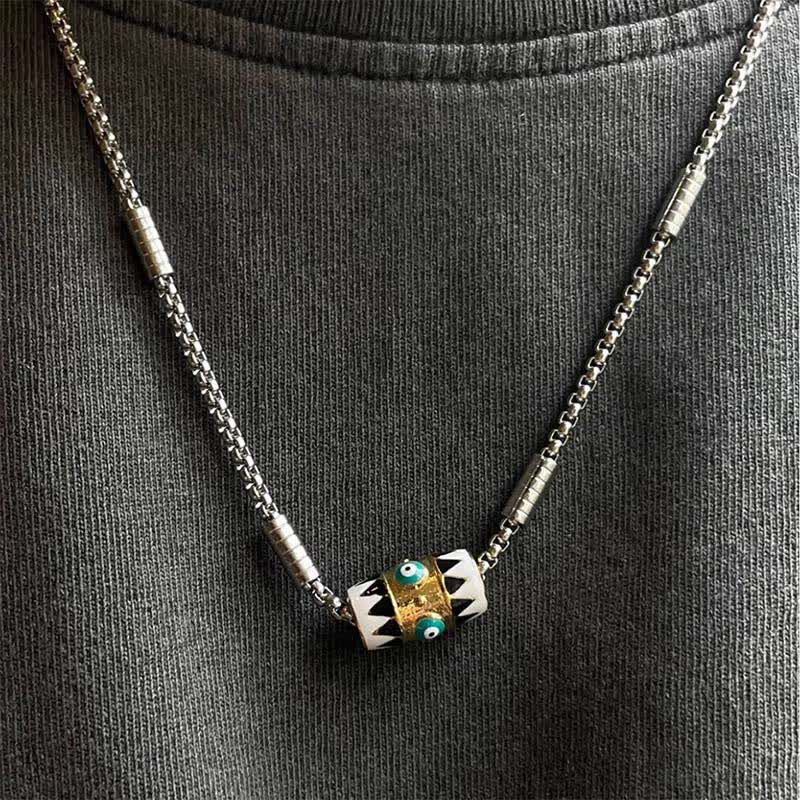 Buddha Stones Collar con colgante de protección contra el mal de ojo esmaltado en cobre - image 7