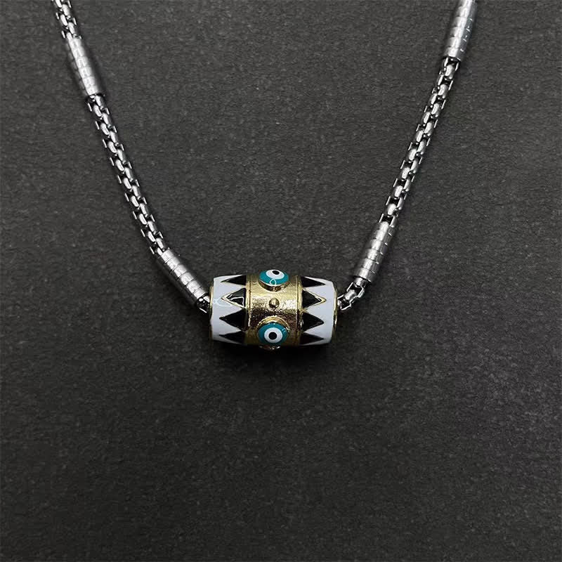 Buddha Stones Collar con colgante de protección contra el mal de ojo esmaltado en cobre - image 4
