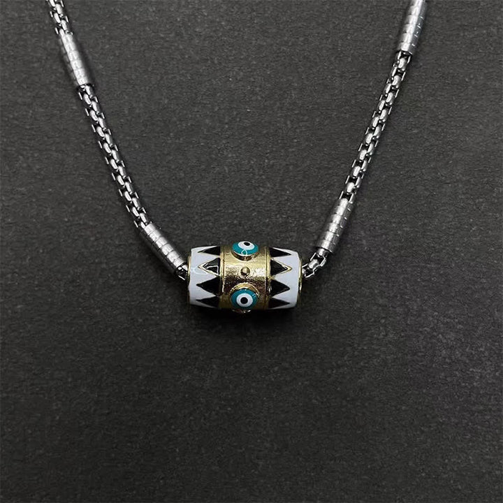 Buddha Stones Collar con colgante de protección contra el mal de ojo esmaltado en cobre - image 4