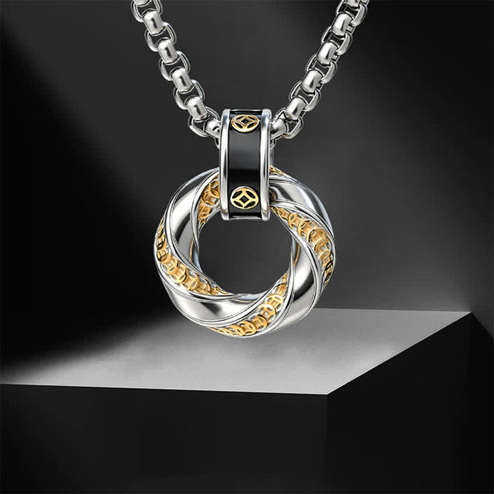 Buddha Stones Collar de la riqueza chapado en cobre con moneda china - image 3