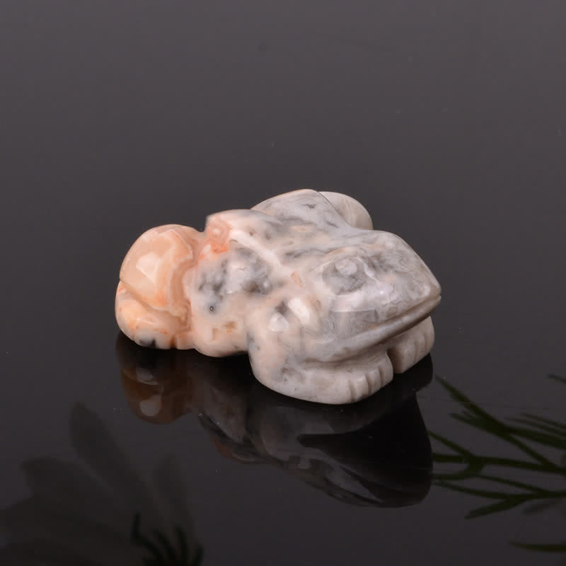 Buddha Stones Decoración con cristales y piedras de cuarzo transparente y aventurina verde natural con forma de rana para la riqueza. - Ágata rayada marrón (Conexión con la tierra ♥ Protección) - image 28