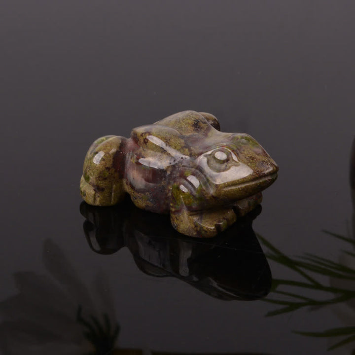 Buddha Stones Decoración con cristales y piedras de cuarzo transparente y aventurina verde natural con forma de rana para la riqueza. - Piedra de sangre (Fuerza ♥ Salud) - image 12