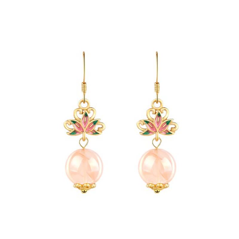 Buddha Stones Pendientes colgantes de esmalte con diseño de loto citrino y la iluminación. - image 3