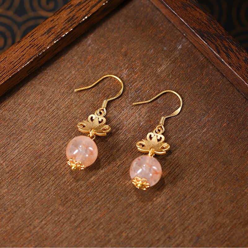 Buddha Stones Pendientes colgantes de esmalte con diseño de loto citrino y la iluminación. - image 2