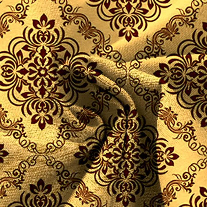 Buddha Stones Pantalones de mujer de algodón y lino con estampado floral barroco, cintura elástica y pernera ancha con bolsillos. - image 3