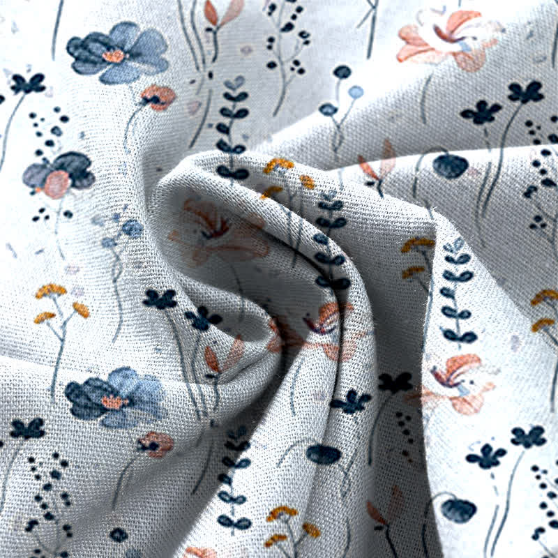 Buddha Stones Pantalones de mujer de algodón y lino con estampado floral, cintura elástica y pernera ancha con bolsillos. - image 11