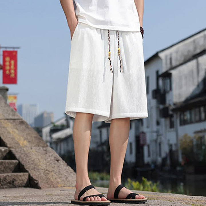 Bermudas informales de verano para hombre con cordón ajustable y bolsillos, con estampado de Buddha Stones . - image 1