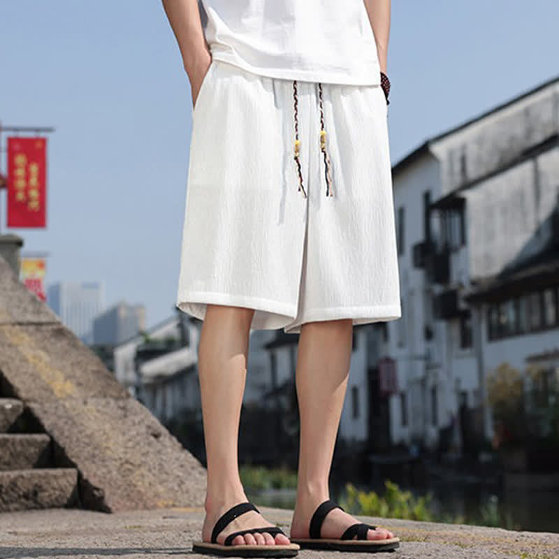 Bermudas informales de verano para hombre con cordón ajustable y bolsillos, con estampado de Buddha Stones . - image 1