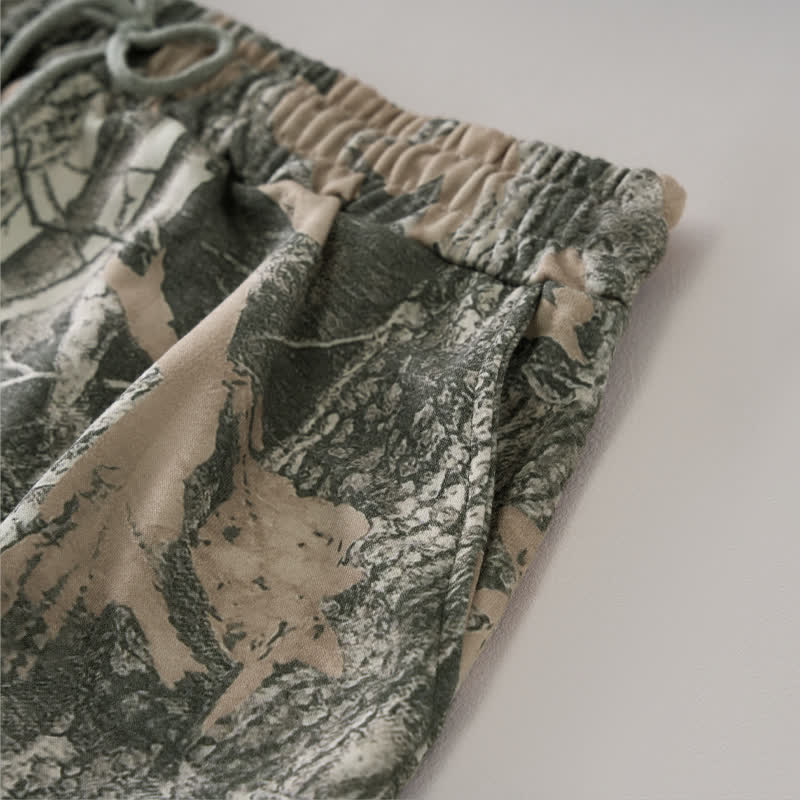 Buddha Stones Pantalones cortos de verano informales para mujer con cordón ajustable y estampado abstracto de hoja de arce. - image 13