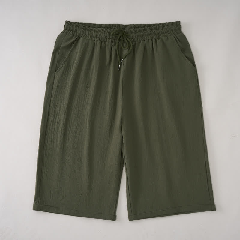 Pantalones cortos tipo bermudas informales de verano con cordón ajustable y estampado de Buddha Stones, para mujer, de pierna recta y con bolsillos. - Verde oliva oscuro - US14, UK/AU18, EU46 (3XL) - image 5