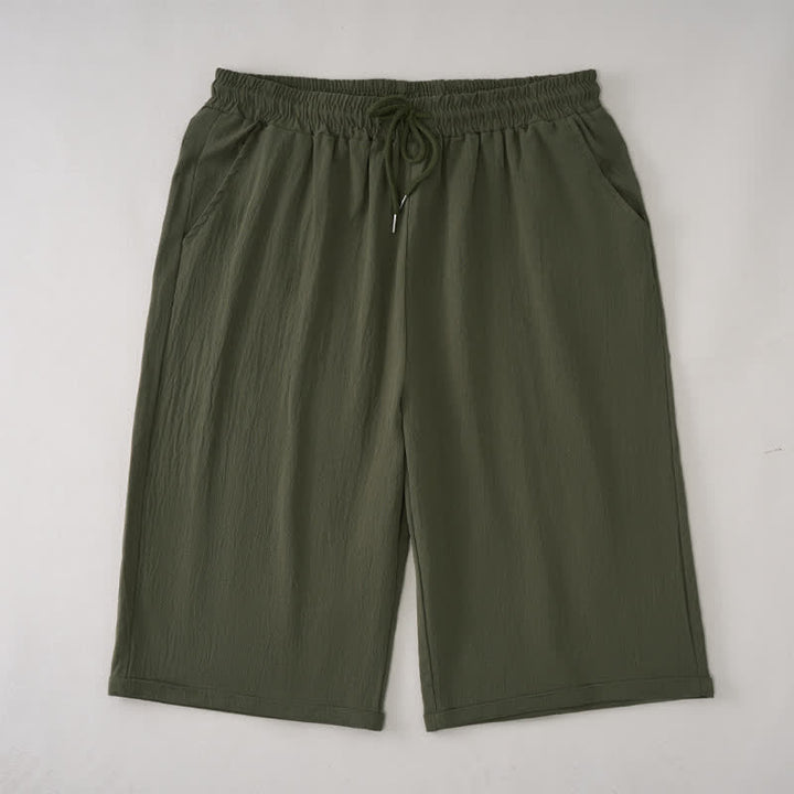 Pantalones cortos tipo bermudas informales de verano con cordón ajustable y estampado de Buddha Stones, para mujer, de pierna recta y con bolsillos. - Verde oliva oscuro - US14, UK/AU18, EU46 (3XL) - image 5