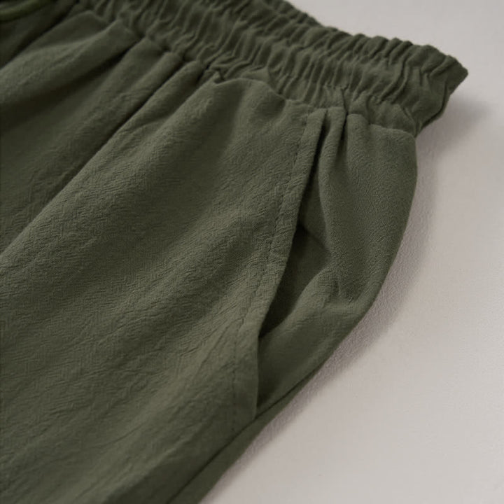 Pantalones cortos tipo bermudas informales de verano con cordón ajustable y estampado de Buddha Stones, para mujer, de pierna recta y con bolsillos. - image 9