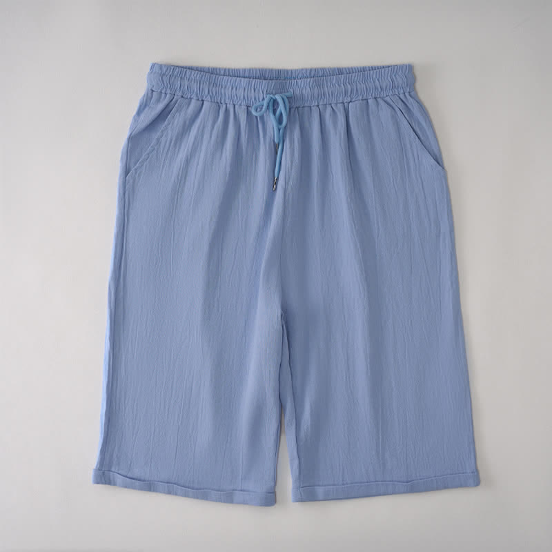 Pantalones cortos tipo bermudas informales de verano con cordón ajustable y estampado de Buddha Stones, para mujer, de pierna recta y con bolsillos. - Azul cielo claro - US14, UK/AU18, EU46 (3XL) - image 11