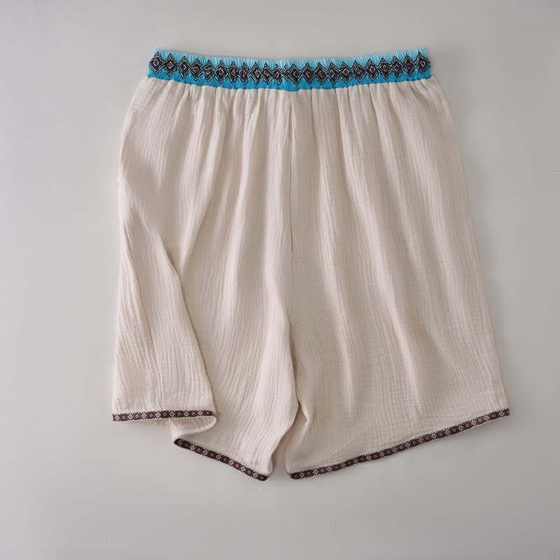 Bermudas geométricas de verano estilo bohemio con cordón ajustable y estampado de Buddha Stones para hombre, con bolsillos. - image 1
