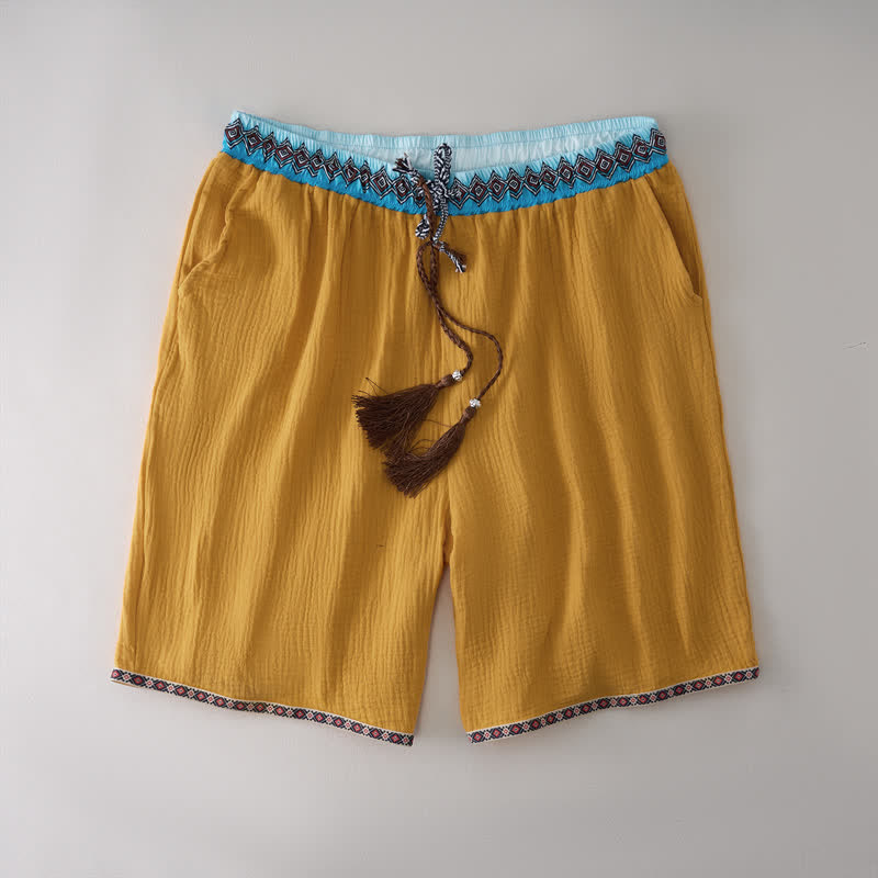 Bermudas geométricas de verano estilo bohemio con cordón ajustable y estampado de Buddha Stones para hombre, con bolsillos. - vara de oro - US/UK/AU44, EU54 (3XL) - image 10