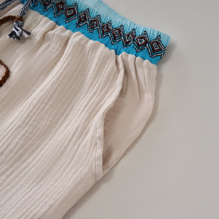 Bermudas geométricas de verano estilo bohemio con cordón ajustable y estampado de Buddha Stones para hombre, con bolsillos. - image 3