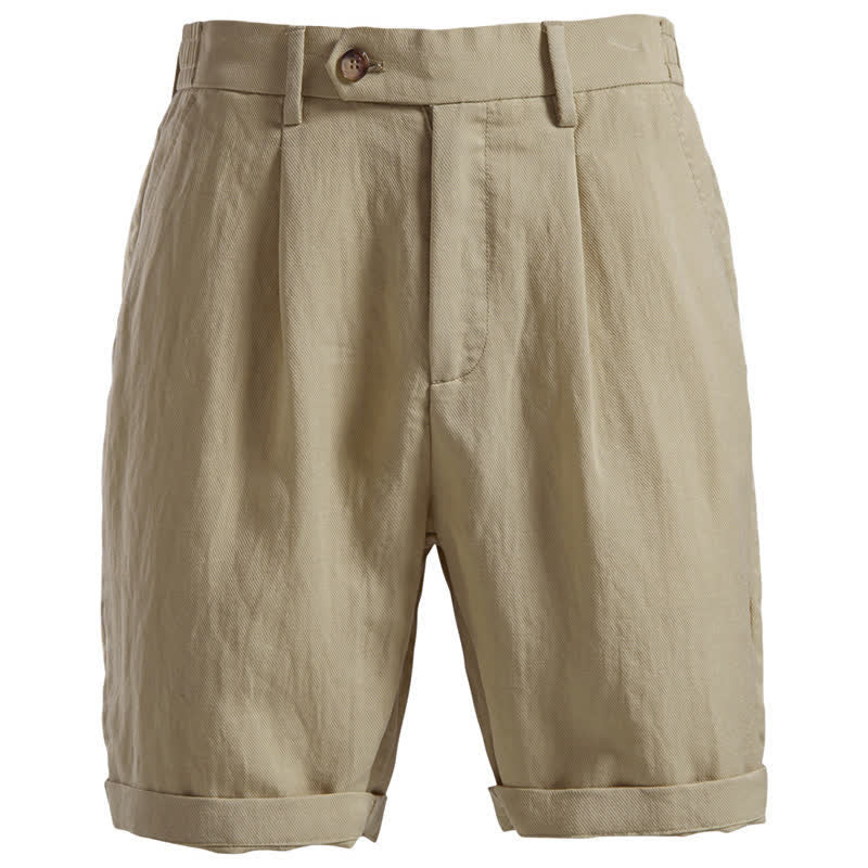 Bermuda clásicas informales de verano con cremallera y botones, color liso, para hombre, con bolsillos, Buddha Stones. - Broncearse - US/UK/AU42, EU52 (2XL) - image 0