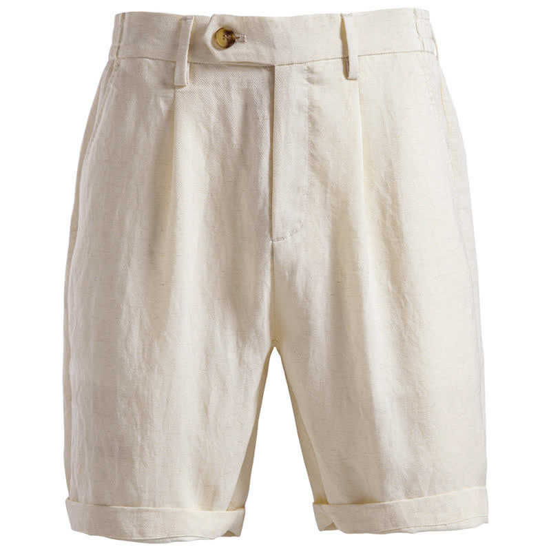Bermuda clásicas informales de verano con cremallera y botones, color liso, para hombre, con bolsillos, Buddha Stones. - Beige - US/UK/AU42, EU52 (2XL) - image 32