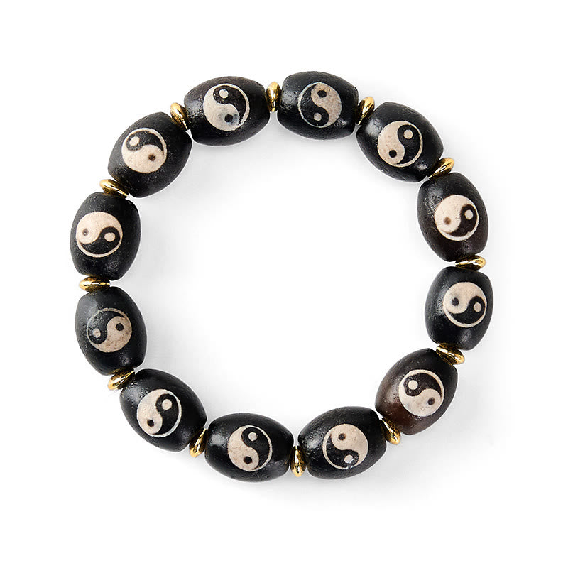 Buddha Stones Pulsera de protección con símbolo de Yin Yang de ágata tibetana Dzi - image 5