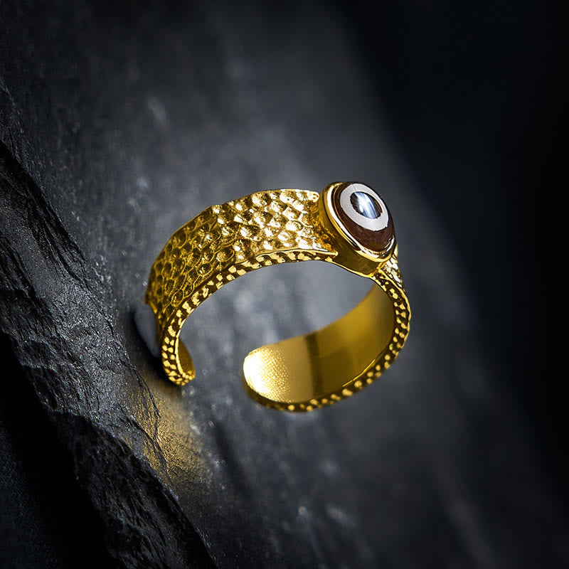 Anillo de la riqueza con cuentas Dzi de cobre y latón y Buddha Stones - image 3