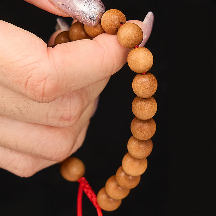 Buddha Stones Mala de muñeca de cuentas de sándalo tibetano para enraizar - image 7