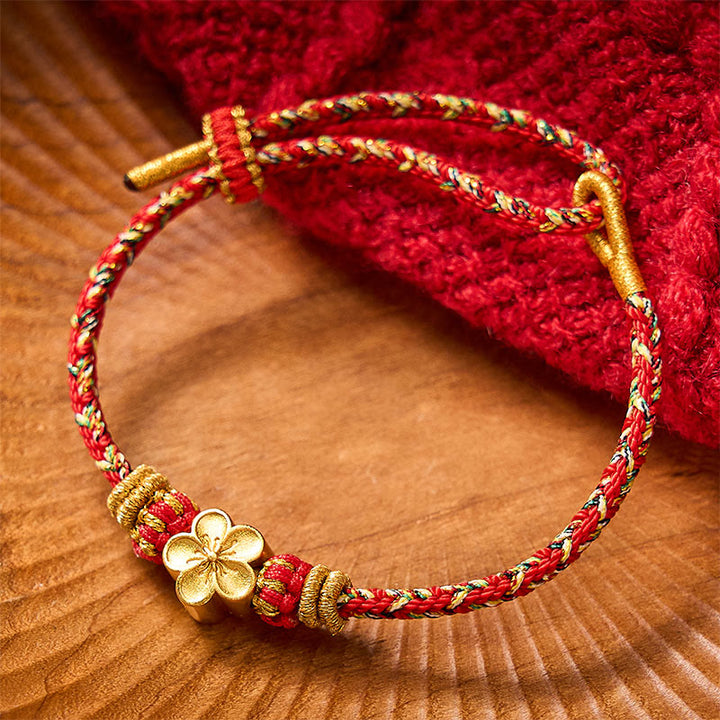 Buddha Stones Pulsera protectora tejida a mano con hilo rojo y diseño de flor de pez koi. - image 11