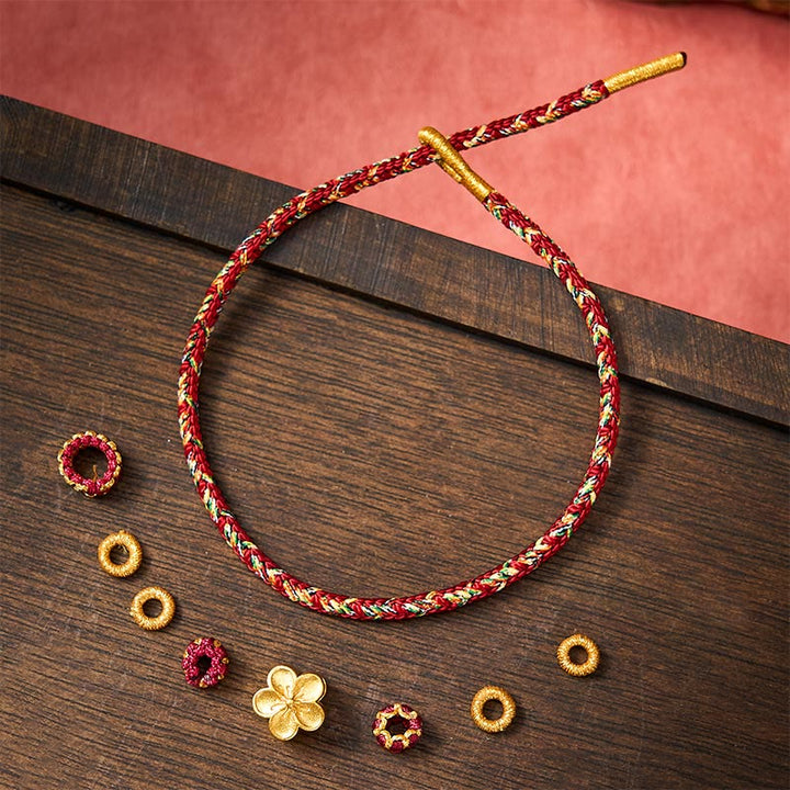 Buddha Stones Pulsera protectora tejida a mano con hilo rojo y diseño de flor de pez koi. - image 16