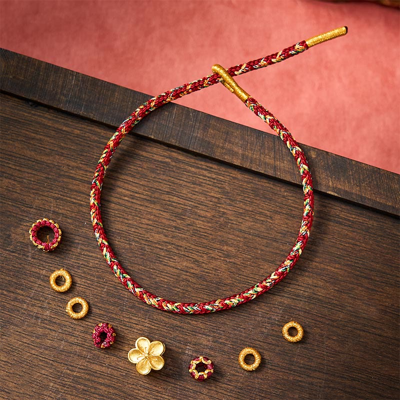 Buddha Stones Pulsera protectora tejida a mano con hilo rojo y diseño de flor de pez koi. - image 19