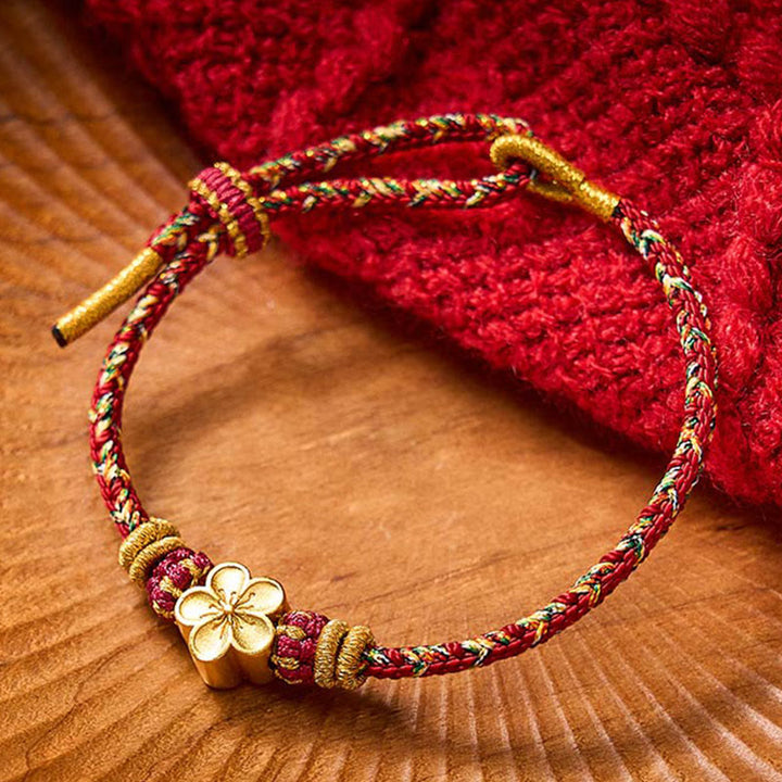 Buddha Stones Pulsera protectora tejida a mano con hilo rojo y diseño de flor de pez koi. - image 17