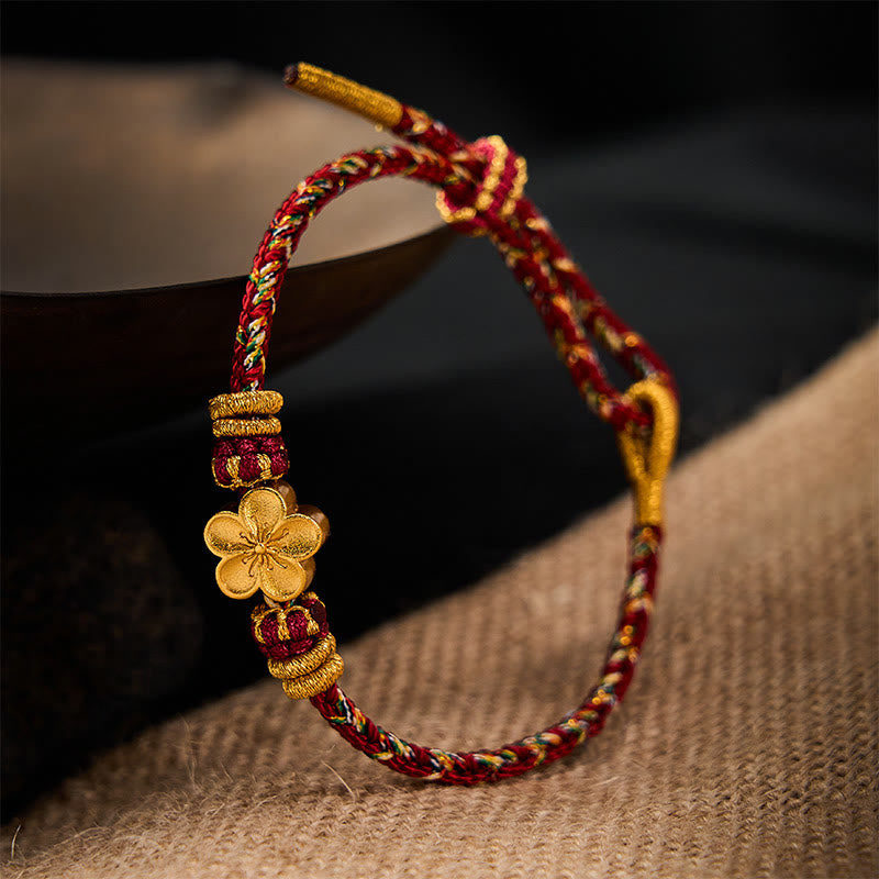 Buddha Stones Pulsera protectora tejida a mano con hilo rojo y diseño de flor de pez koi. - image 18