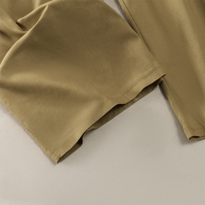 Buddha Stones Pantalones cortos lisos con volantes, cintura elástica y cordón ajustable, ideales para primavera y verano. Pantalones rectos con bolsillos para mujer. - image 8