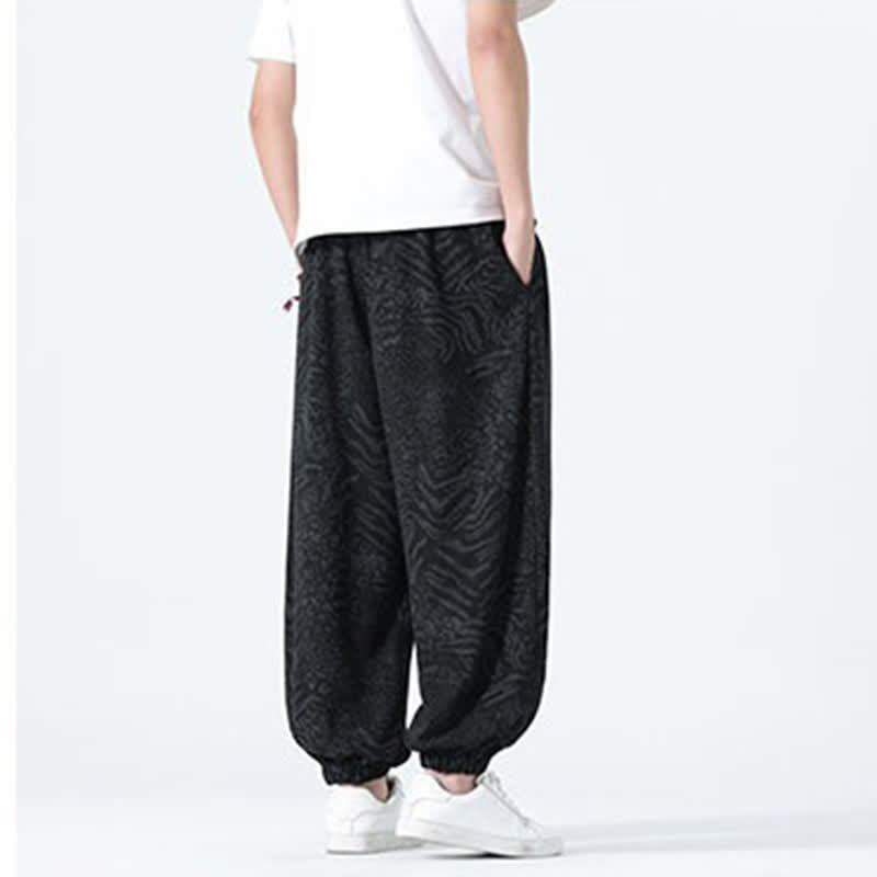 Buddha Stones Pantalones cortos de estilo bohemio con cordón ajustable y estampado de leopardo para hombre, ideales para primavera y verano. - image 11