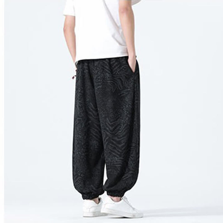 Buddha Stones Pantalones cortos de estilo bohemio con cordón ajustable y estampado de leopardo para hombre, ideales para primavera y verano. - image 11