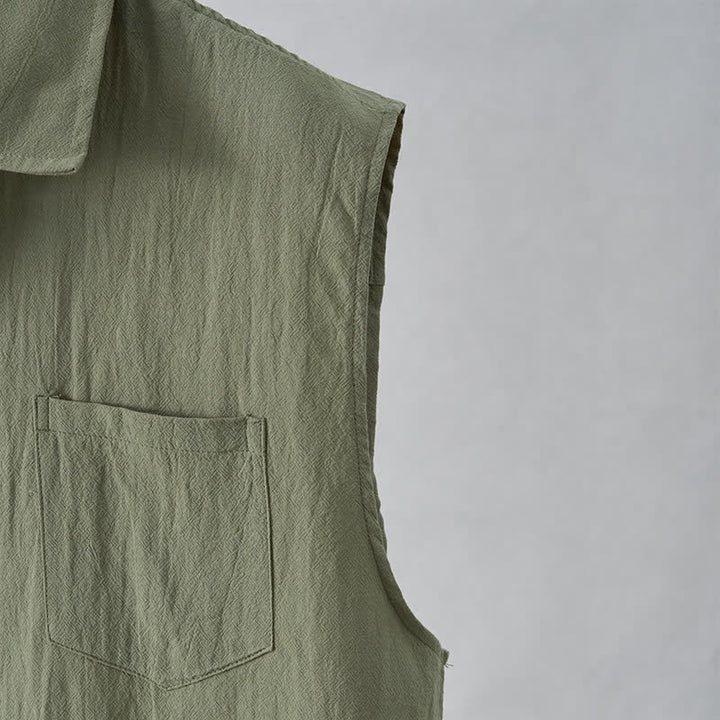 Buddha Stones Camisas sin mangas lisas de manga larga para hombre, estilo casual de verano y minimalistas. - image 11