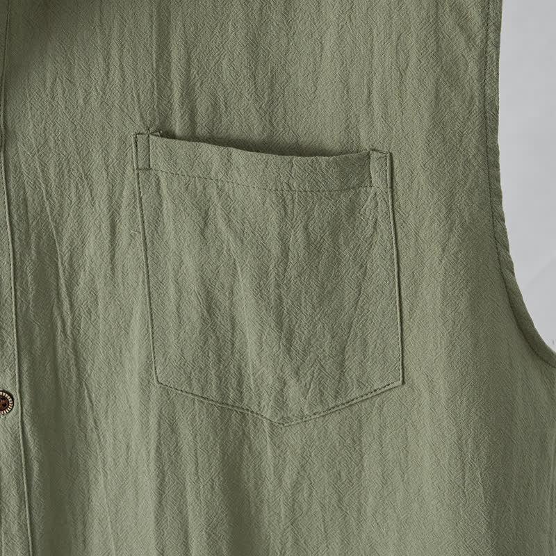 Buddha Stones Camisas sin mangas lisas de manga larga para hombre, estilo casual de verano y minimalistas. - image 13