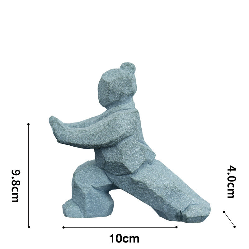 Buddha Stones Figura de Tai Chi de equilibrio Yin Yang de resina, decoración de vida consciente - Agarrar la cola de un gorrión 10 × 4 × 9,8 cm - image 15
