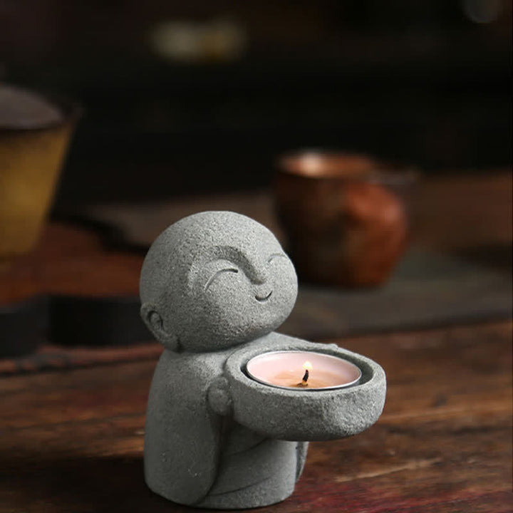 Buddha Stones Estatua de resina con portavelas de Buda Serenidad (sin vela) - image 10