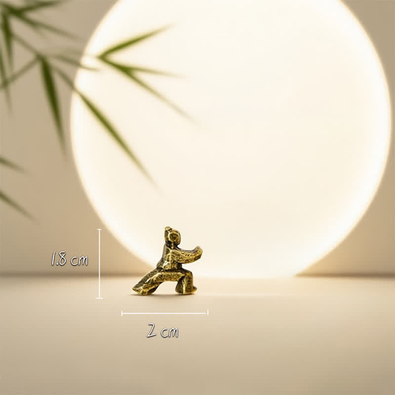 Buddha Stones Figura decorativa mini zen de guerrero Tai Chi de Copper Harmony - Postura baja 2*1,8 cm - image 3