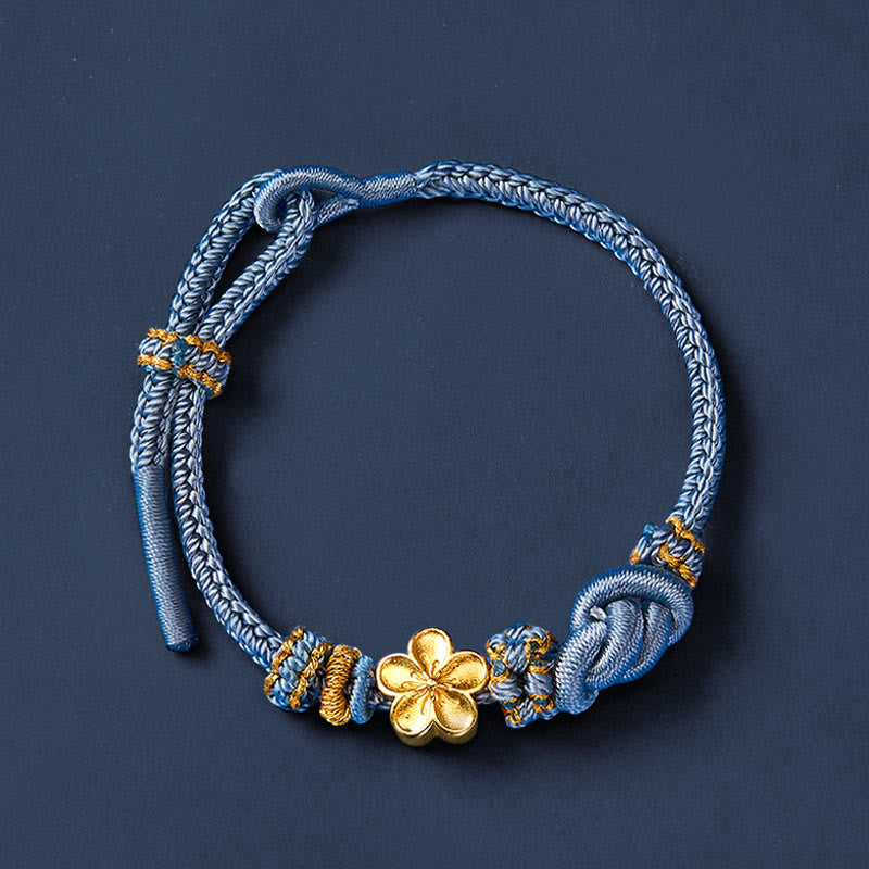 Buddha Stones Pulsera ajustable con nudo de cuerda trenzada y flores - image 23