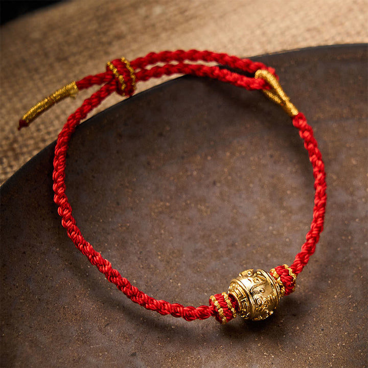 Buddha Stones Pulsera ajustable DIY tejida a mano con hilo rojo, símbolo de fuerza Om Mani Padme Hum - image 11
