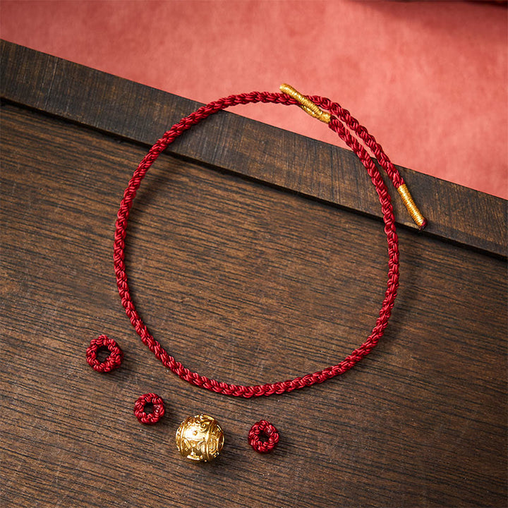 Buddha Stones Pulsera ajustable DIY tejida a mano con hilo rojo, símbolo de fuerza Om Mani Padme Hum - image 3
