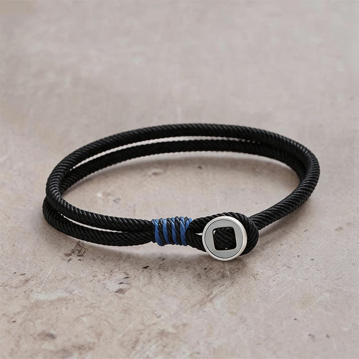 Buddha Stones Pulsera protectora de doble vuelta con botón de plata de ley 925 - Negro - Circunferencia de la muñeca: 7,9–8,2 pulgadas (20–21 cm) - image 8