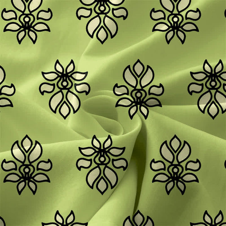 Buddha Stones Vestido midi de verano informal para mujer con estampado floral en color menta y bolsillos. - image 3