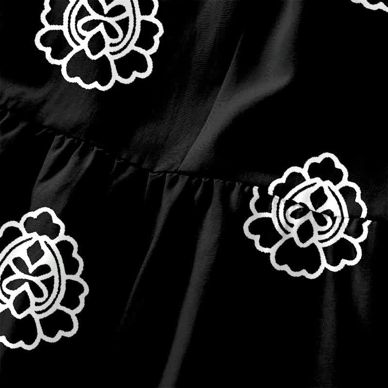 Buddha Stones Vestido midi de verano informal vintage para mujer con estampado de medallones florales y hojas, sin mangas y con bolsillos. - image 1