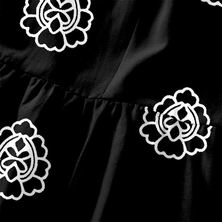 Buddha Stones Vestido midi de verano informal vintage para mujer con estampado de medallones florales y hojas, sin mangas y con bolsillos. - image 1