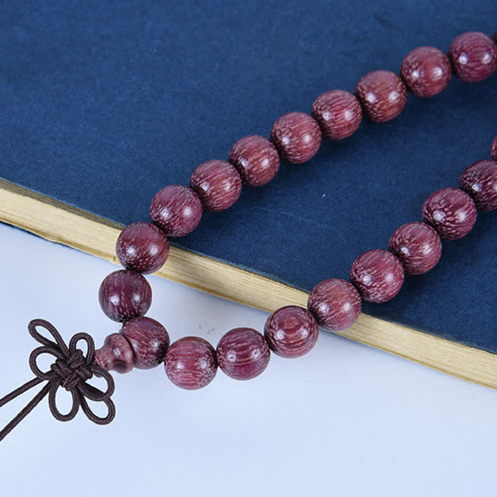 Buddha Stones Mala de 108 cuentas de calabaza Peltogyne natural - image 11