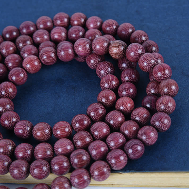Buddha Stones Mala de 108 cuentas de calabaza Peltogyne natural - image 18